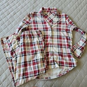 Soma 2 Piece Plaid Pajama Set Size Small